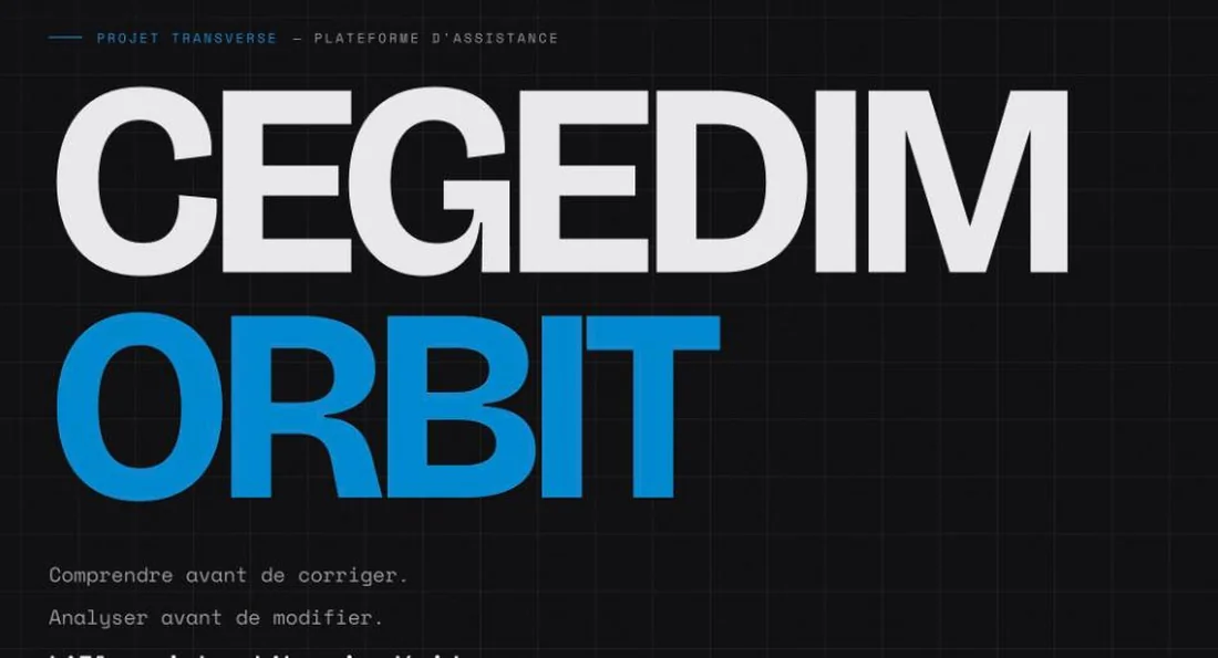 Diapositive de présentation d'ORBIT, la plateforme d'assistance de Cegedim